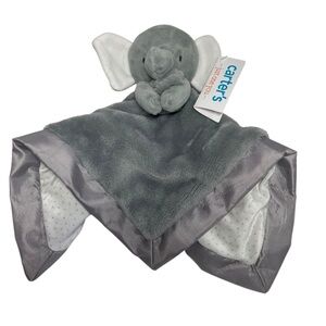 Carter’s Gray Elephant 14” Lovey Blanket Polka Dots Plush NEW with Tags